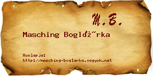 Masching Boglárka névjegykártya